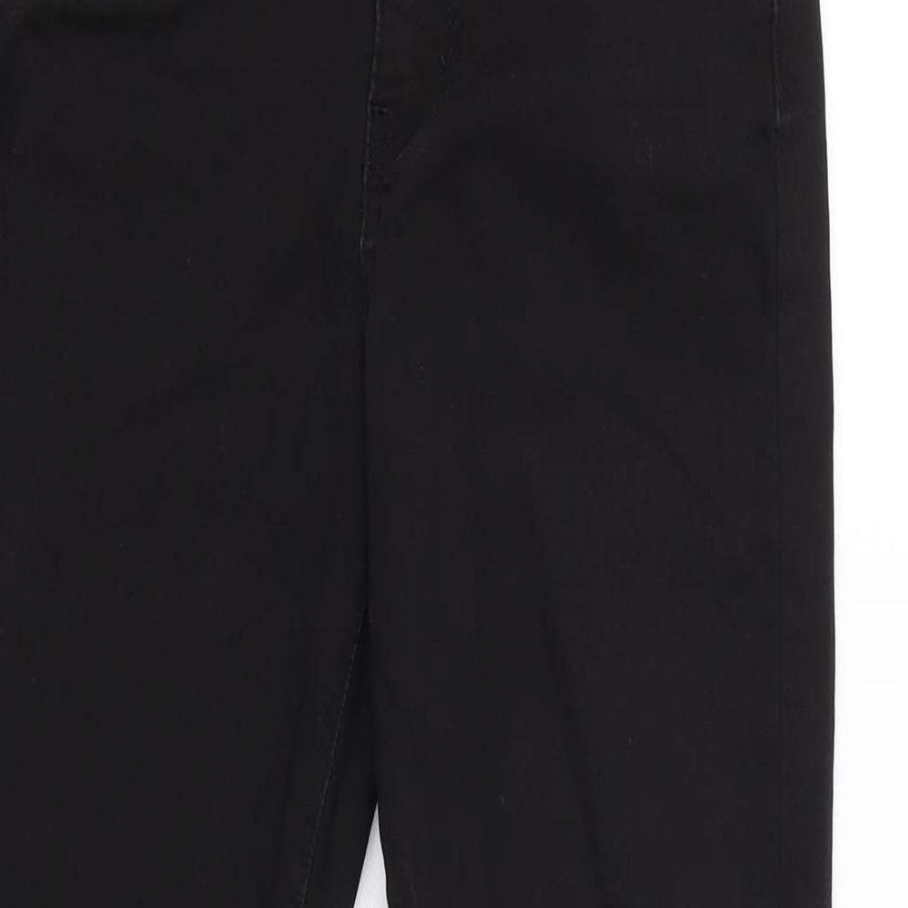 Denim & Co. Womens Black Cotton Blend Tapered Jeans Size 10 L24.5 in Regular Zip