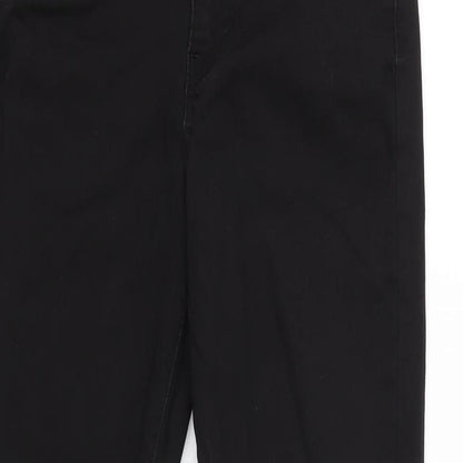 Denim & Co. Womens Black Cotton Blend Tapered Jeans Size 10 L24.5 in Regular Zip