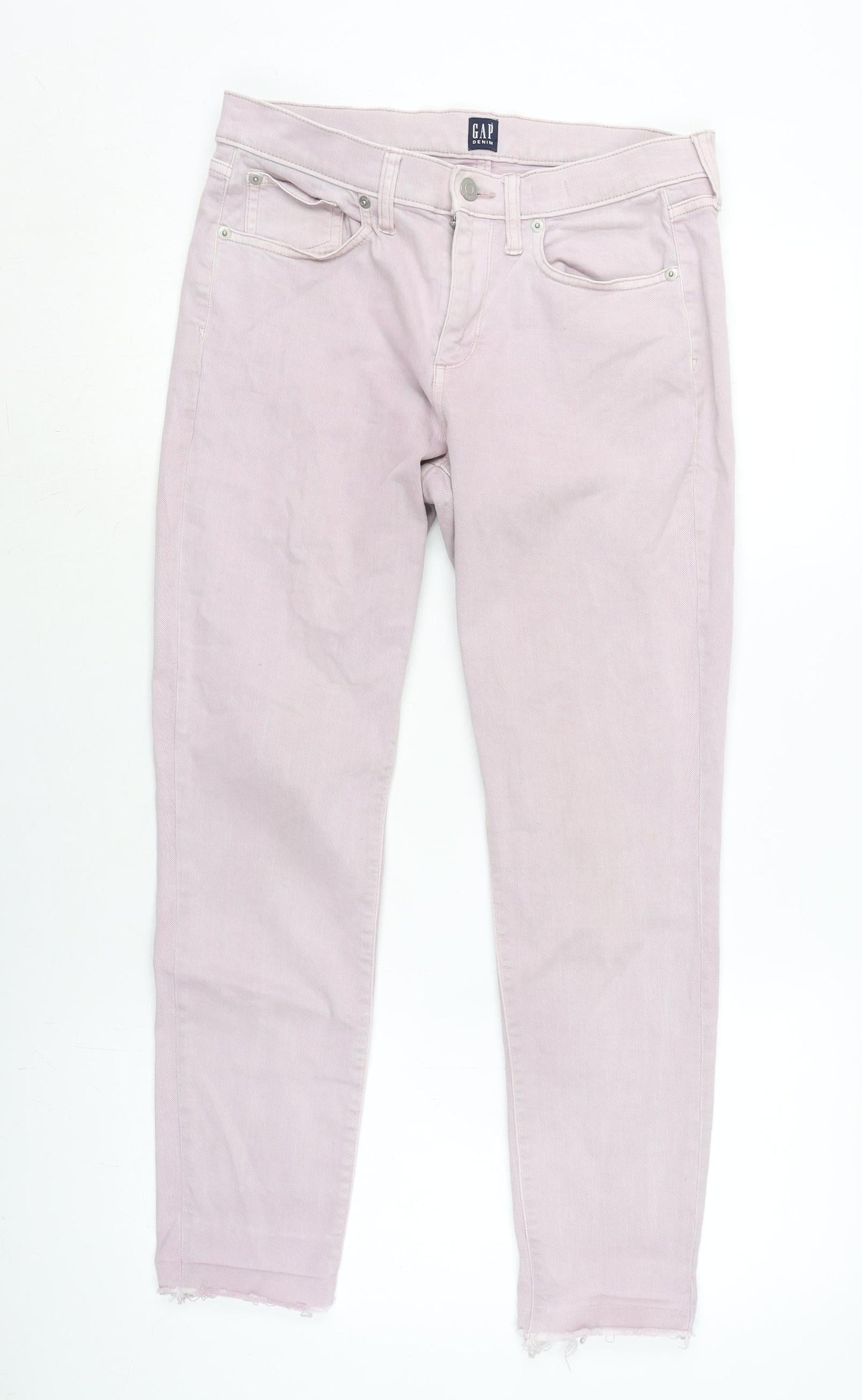 Gap Womens Purple Cotton Blend Straight Jeans Size 28 in L27 in Regular Tie - Raw Hem