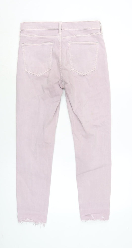 Gap Womens Purple Cotton Blend Straight Jeans Size 28 in L27 in Regular Tie - Raw Hem
