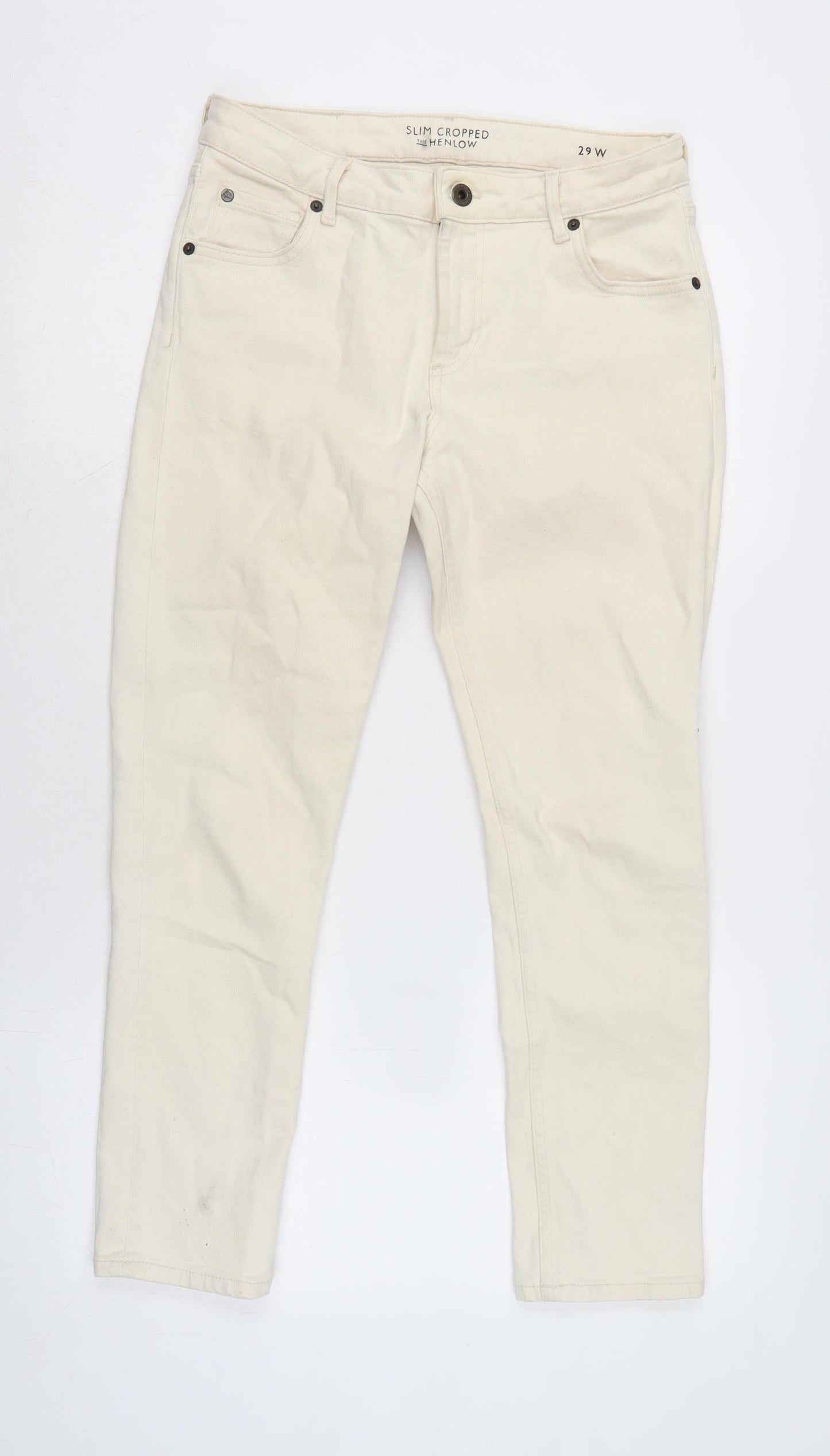 Womens UK Size 28 in Jack Wills Regular Fit Cropped Ivory Jeans