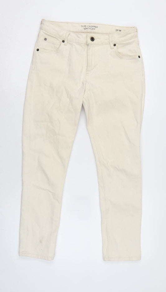 Womens UK Size 28 in Jack Wills Regular Fit Cropped Ivory Jeans