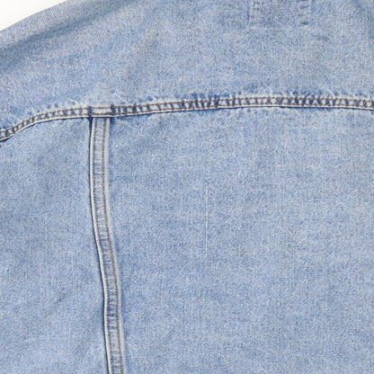 Mens UK Size S Bershaka Blue Biker Coat