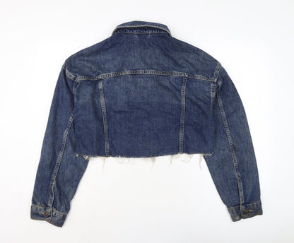 BDG Womens Blue Biker Jacket Size L Button