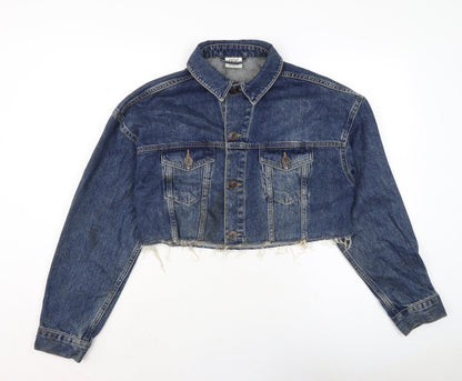 BDG Womens Blue Biker Jacket Size L Button