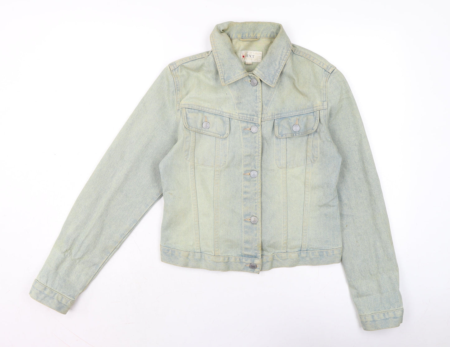 Pull&Bear Womens Blue Biker Jacket Size 12 Button