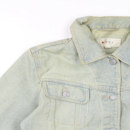 Pull&Bear Womens Blue Biker Jacket Size 12 Button