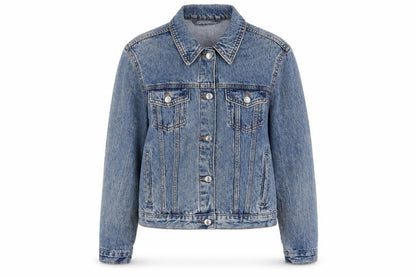 Denim & Co. Womens Black Biker Jacket Size 12 Button