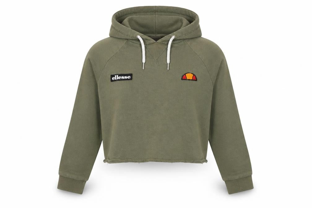 Ellesse Womens Green Cotton Pullover Hoodie Size S