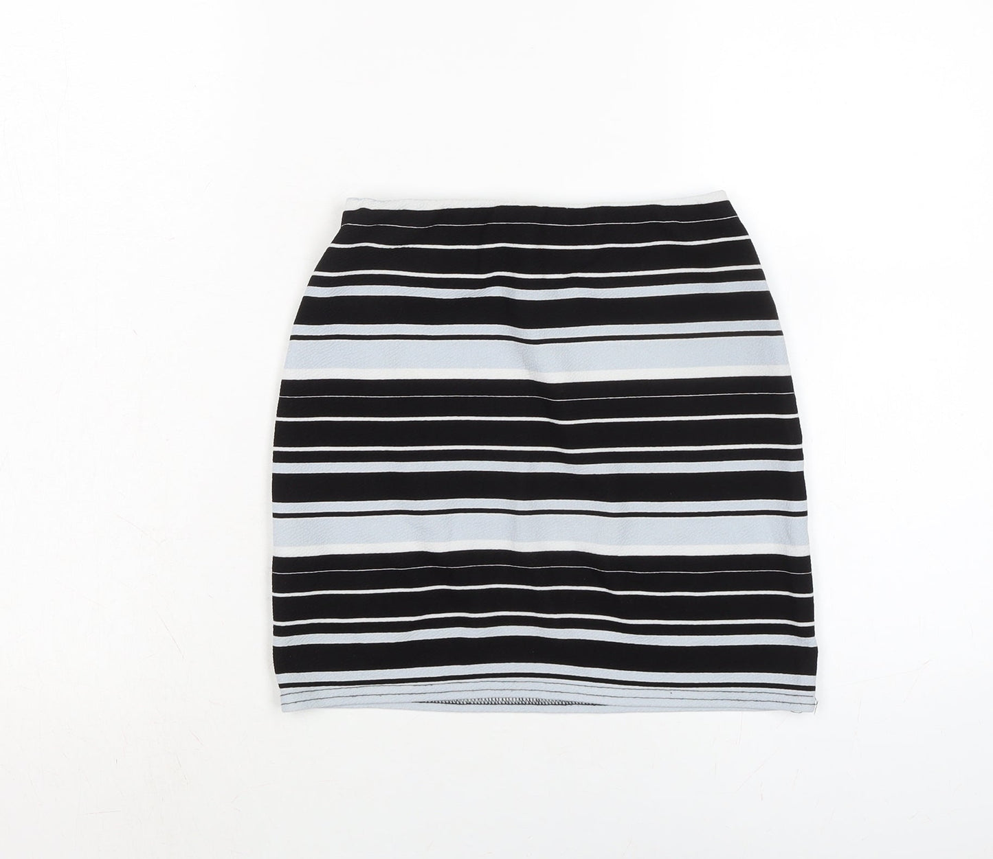 New Look Womens Multicoloured Striped Polyester Bandage Skirt Size 8