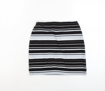 New Look Womens Multicoloured Striped Polyester Bandage Skirt Size 8