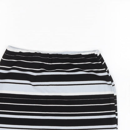 New Look Womens Multicoloured Striped Polyester Bandage Skirt Size 8