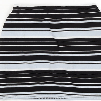 New Look Womens Multicoloured Striped Polyester Bandage Skirt Size 8