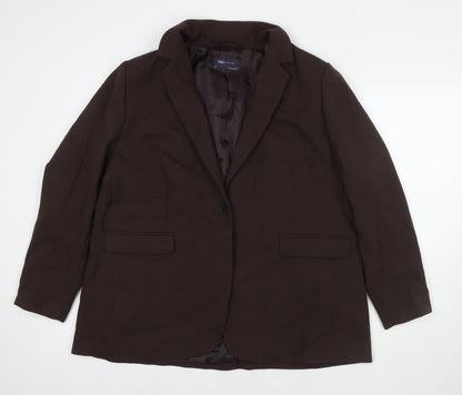 Marks and Spencer Womens Brown Polyester Jacket Suit Jacket Size 22