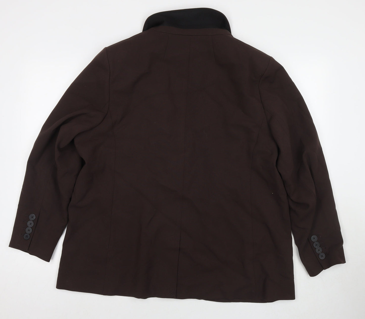 Marks and Spencer Womens Brown Polyester Jacket Suit Jacket Size 22