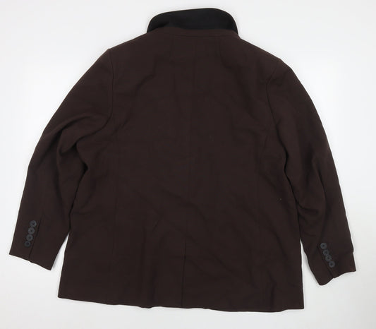 Marks and Spencer Womens Brown Polyester Jacket Suit Jacket Size 22