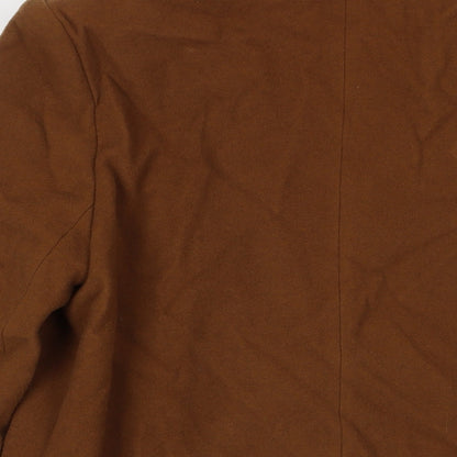 Made in U.K. Womens Brown Overcoat Coat Size 14 Button