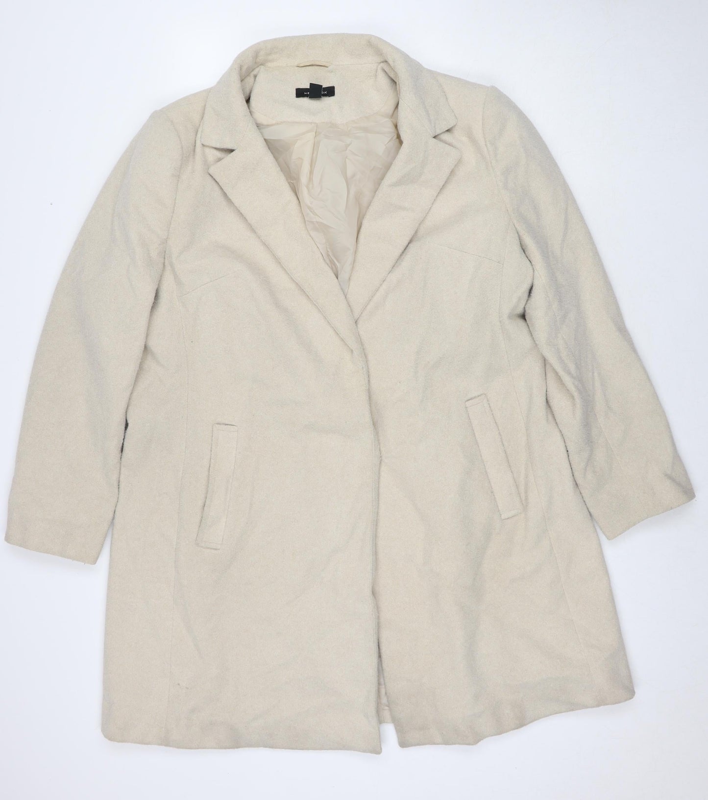 Womens UK Size 18 New Look Ivory Overcoat