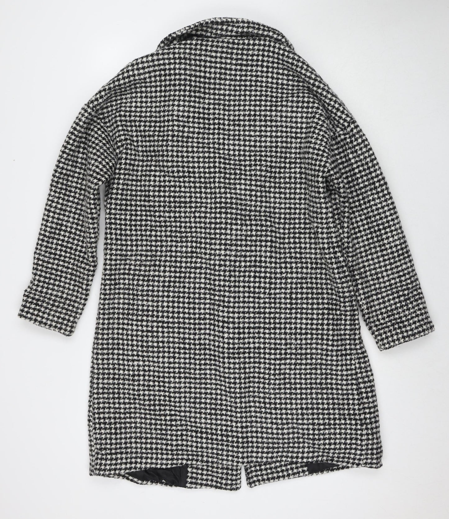 Boohoo Womens White Pea Coat Coat Size 8 Button