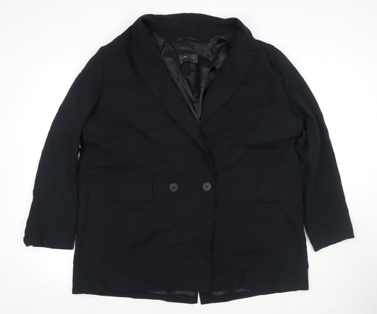 Marks and Spencer Womens Black Polyester Jacket Suit Jacket Size 20