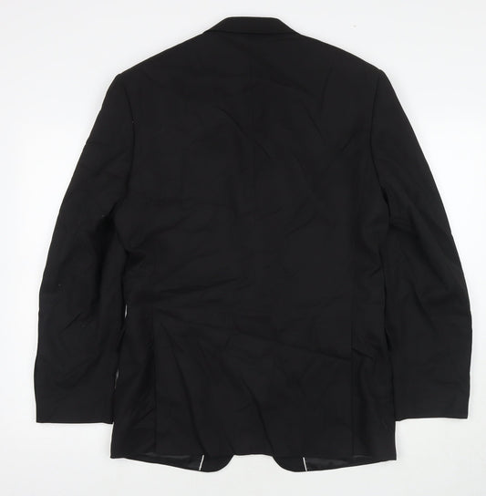 Mens UK Size 38 Terry de Havilland Regular Black Suit Jacket