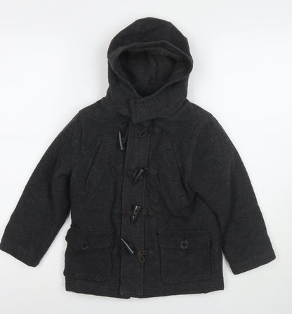 Duck & Dodge Boys Grey Pea Coat Coat Size 5 Years Zip
