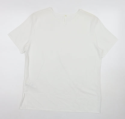Womens UK Size 14 Marks and Spencer White Basic T-Shirt