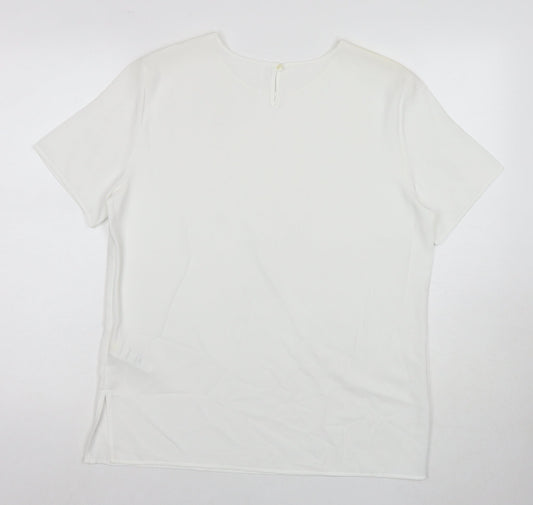 Womens UK Size 14 Marks and Spencer White Basic T-Shirt