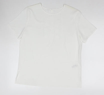 Womens UK Size 14 Marks and Spencer White Basic T-Shirt