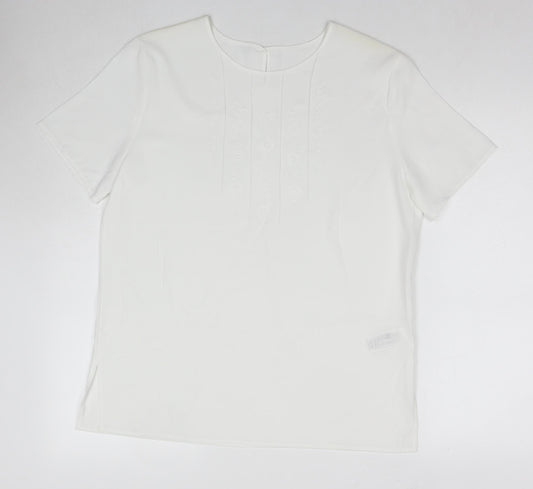Womens UK Size 14 Marks and Spencer White Basic T-Shirt