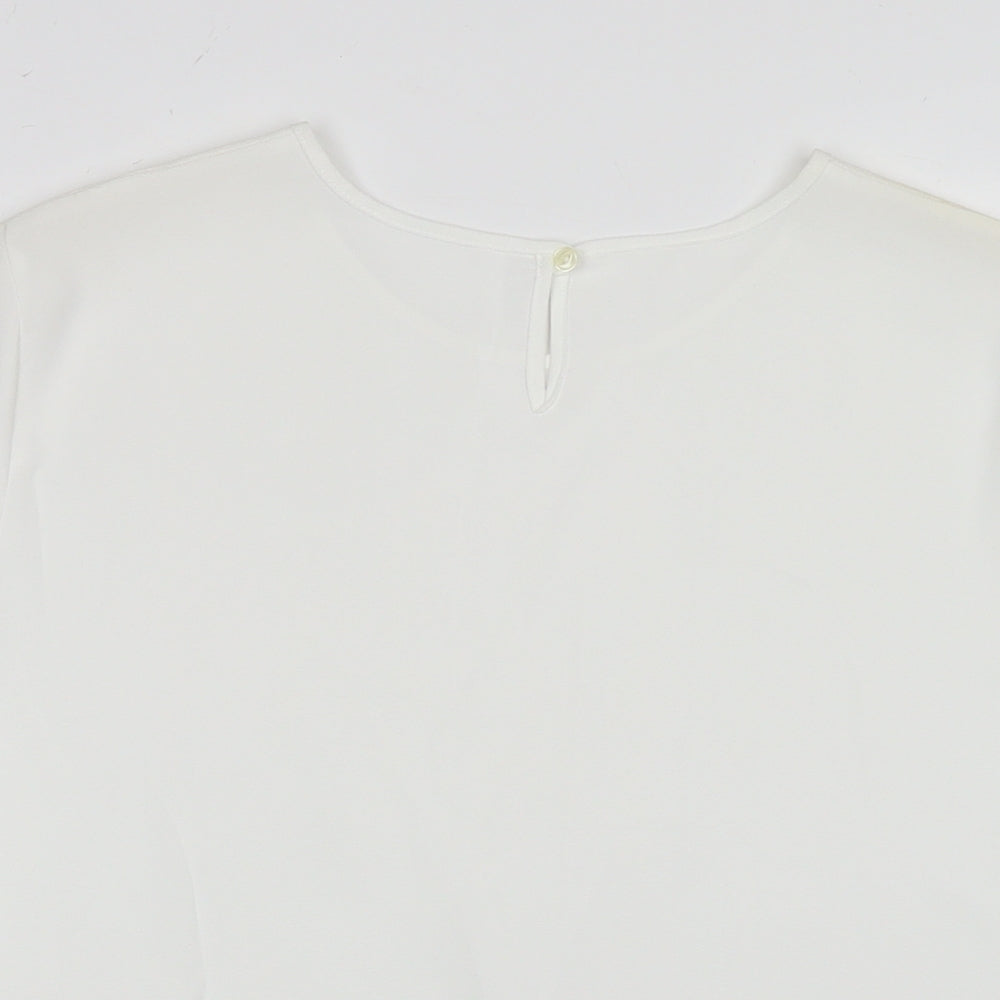 Womens UK Size 14 Marks and Spencer White Basic T-Shirt