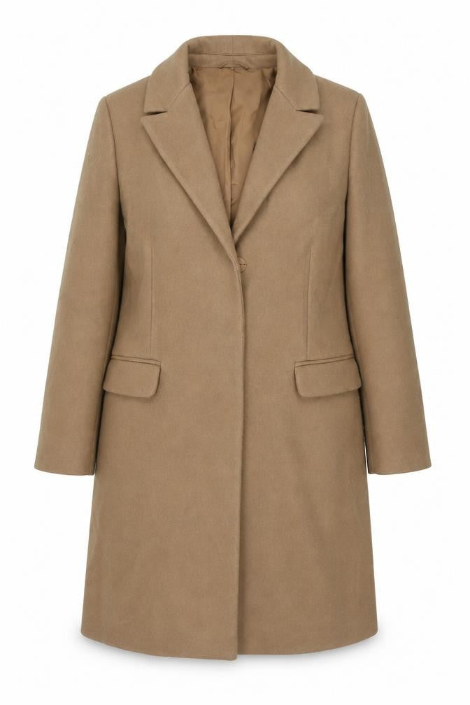 Womens UK Size 14 Marks and Spencer Beige Overcoat