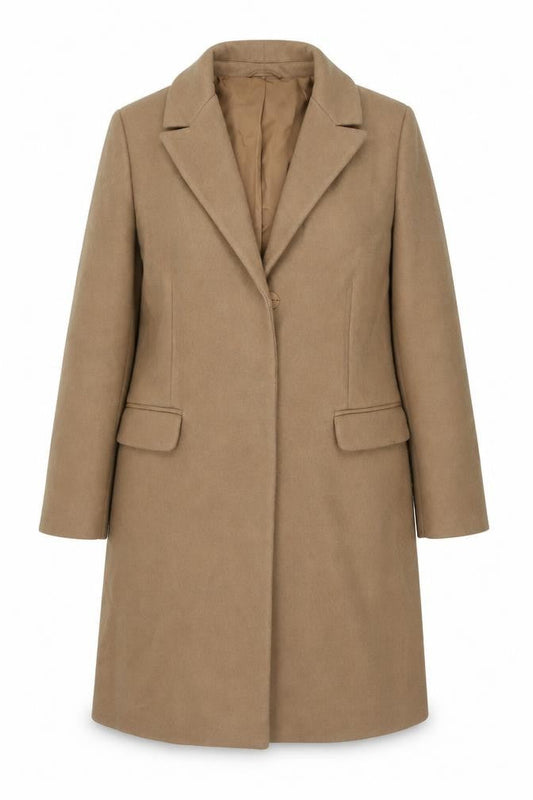 Womens UK Size 14 Marks and Spencer Beige Overcoat