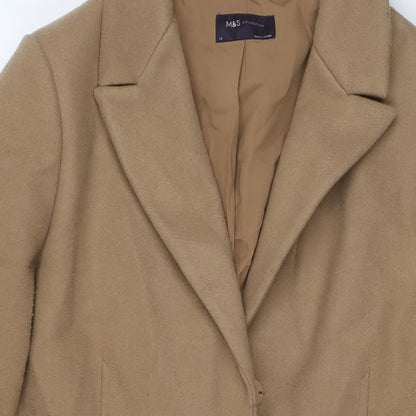 Womens UK Size 14 Marks and Spencer Beige Overcoat