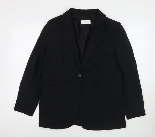 Marks and Spencer Womens Black Polyester Jacket Suit Jacket Size 14