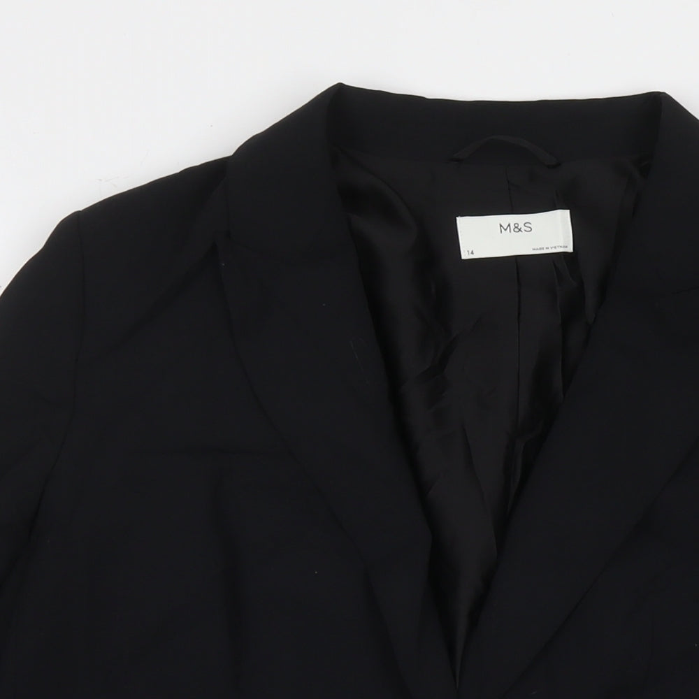 Marks and Spencer Womens Black Polyester Jacket Suit Jacket Size 14