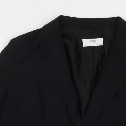 Marks and Spencer Womens Black Polyester Jacket Suit Jacket Size 14