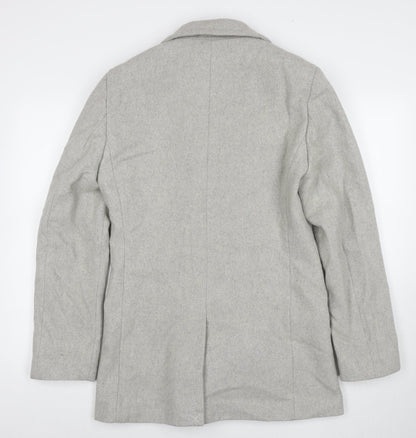 Autograph Womens Grey Pea Coat Coat Size S Button