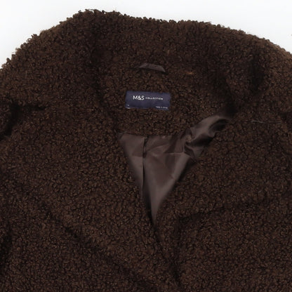Womens UK Size 14 Marks and Spencer Brown Overcoat