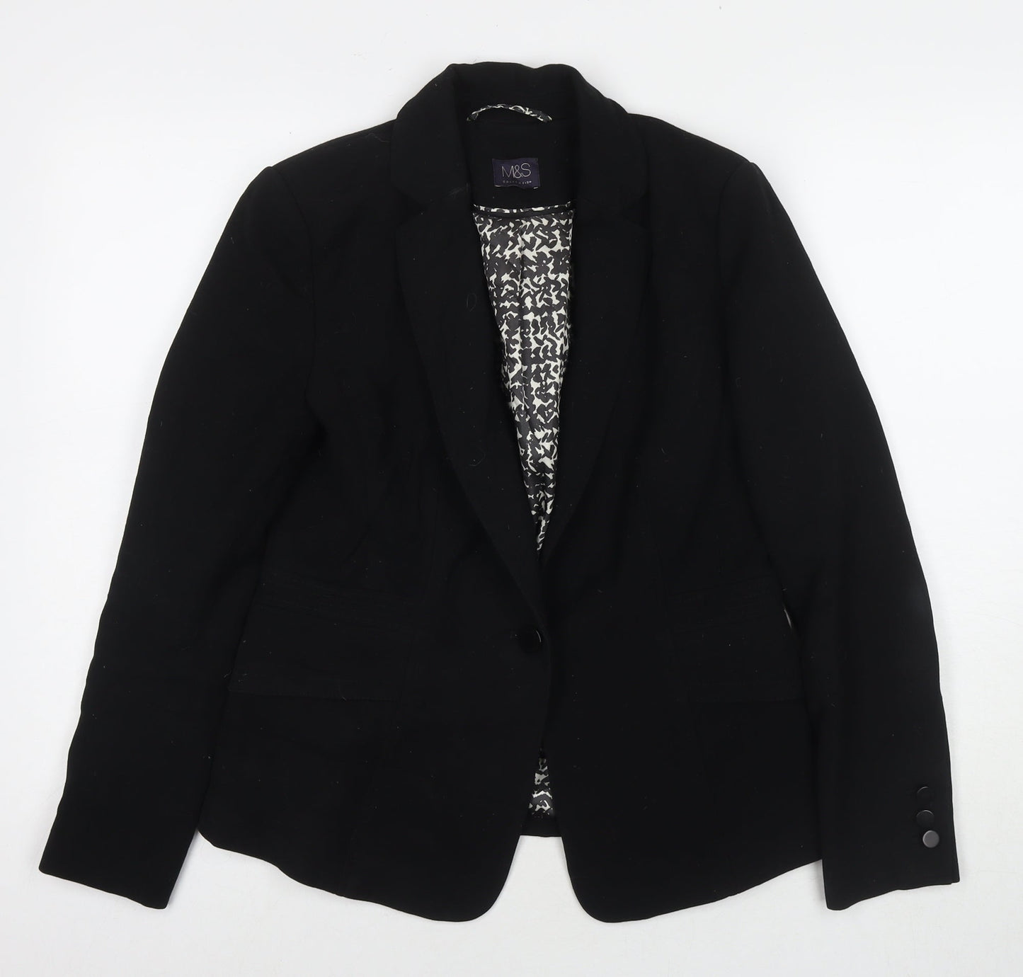 Womens UK Size 10 Marks and Spencer Black Jacket