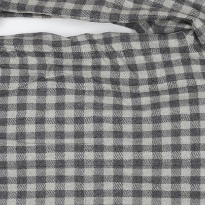 Marks and Spencer Womens Grey Check Overcoat Coat Size 14 Zip