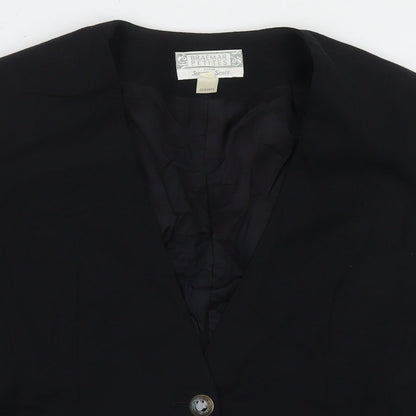 Braemar Womens Black Jacket Blazer Size 8 Button