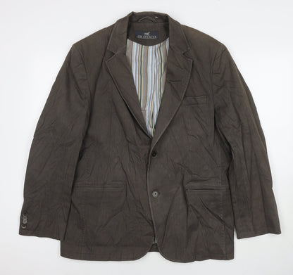 Jim Spencer Mens Brown Cotton Jacket Blazer Size 42 Regular - Label size 25