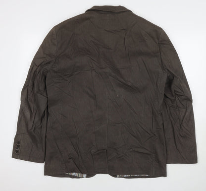 Jim Spencer Mens Brown Cotton Jacket Blazer Size 42 Regular - Label size 25
