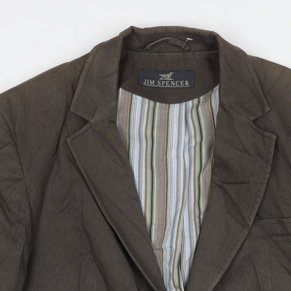 Jim Spencer Mens Brown Cotton Jacket Blazer Size 42 Regular - Label size 25