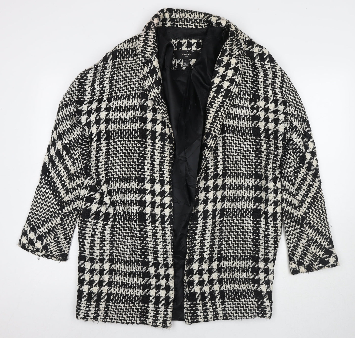 Womens UK Size M Mango Black Overcoat