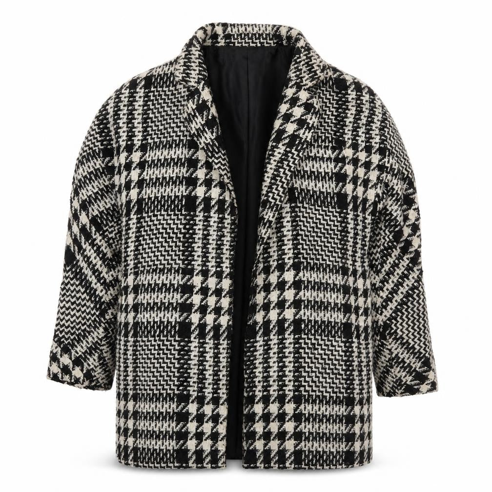 Womens UK Size M Mango Black Overcoat