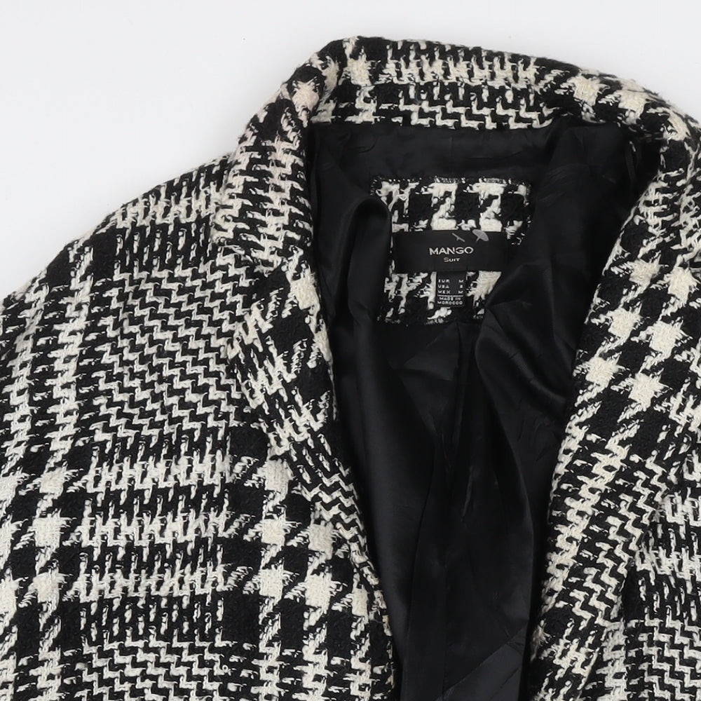 Womens UK Size M Mango Black Overcoat