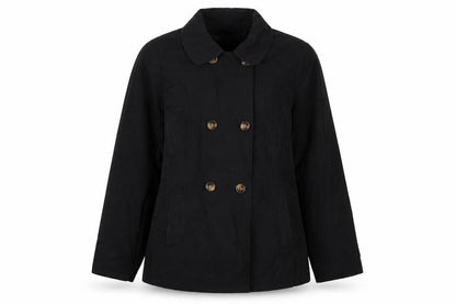 Womens UK Size 12 BHS Black Trench Coat
