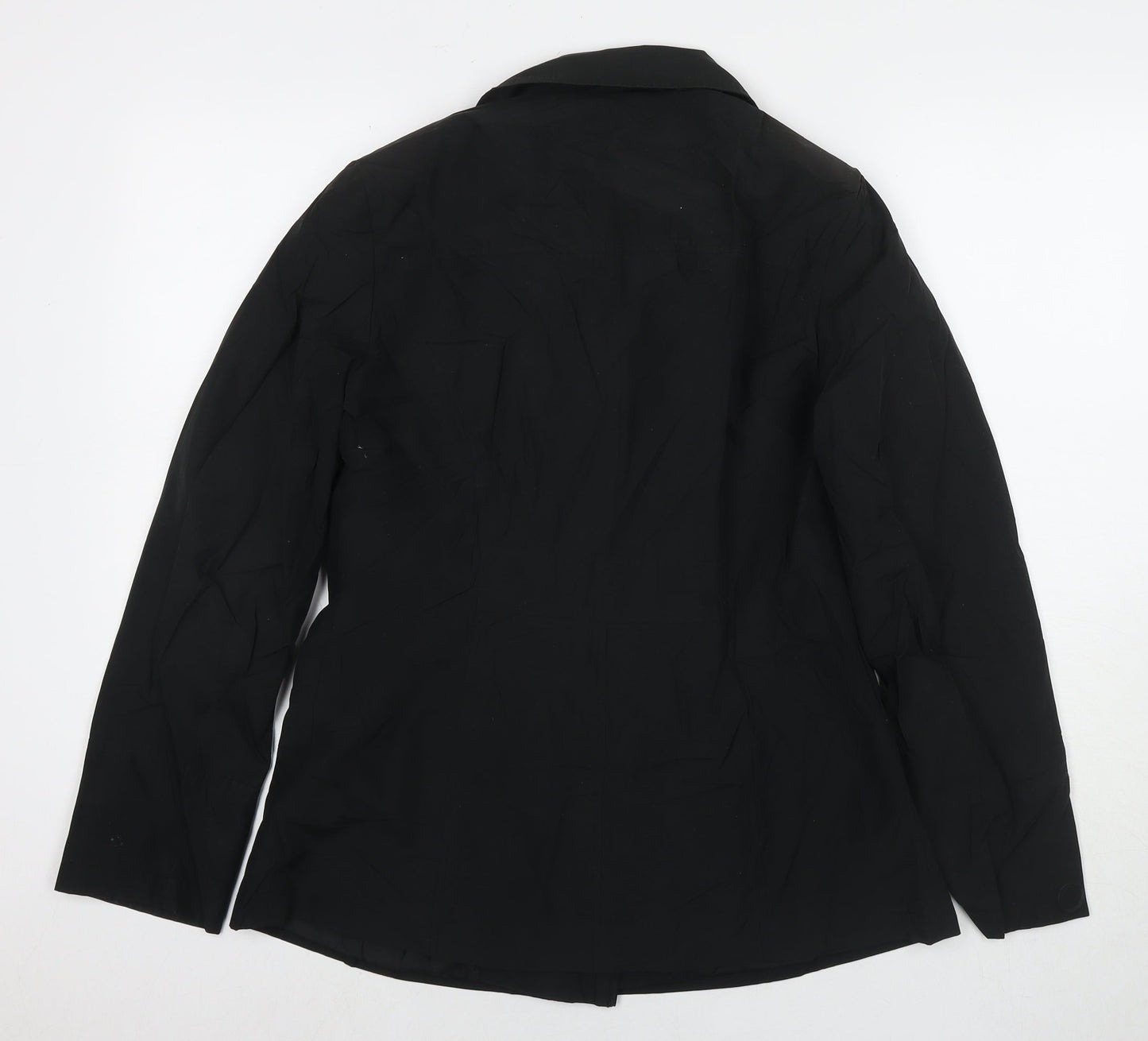 Womens UK Size 12 BHS Black Trench Coat